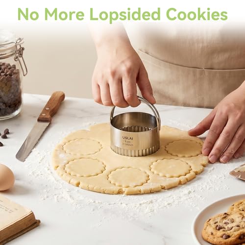 USLAI Biscuit Cutter Set (1.75, 2, 2.5, 2.75, 3.25 Inch) - size: 5 Sizes - Wave