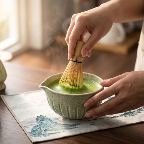Matcha Whisk Set - Matcha Set Kit Light Green 10-Pcs Ceremonial Style