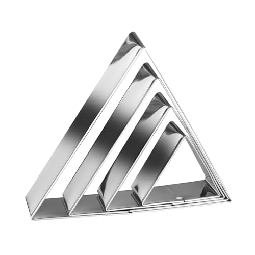 Equilateral Triangle Cookie Cutter Set Large Stainless Steel Geometric Frame Plaque Cookie Cutters Shapes Molds - 1 Inch Depth (4 Sizes) - color: Triangle-60 Degree