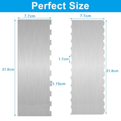 8.7 Inch Stainless Steel Cake Scraper, 2 Pieces - size: 2 Pieces