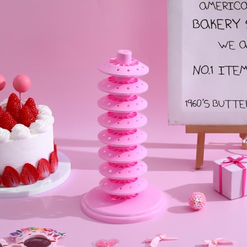 PRETYZOOM Pink Pp Lollipop Display Holder Multi-Tier Adjustable Stand
