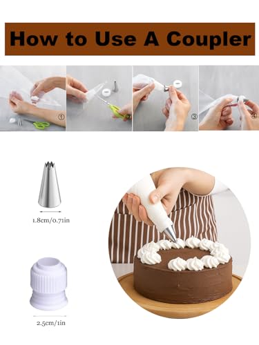 48 Pcs Small Piping Tips Set with Couplers for Cake Decorating & Frosting