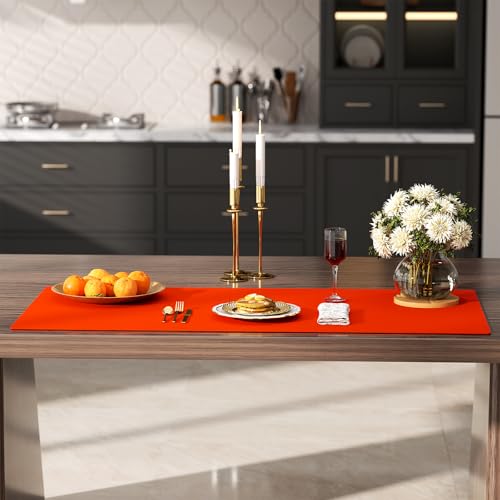 Silicone Protector Mat 47x24 Inch,Orange - color: Orange