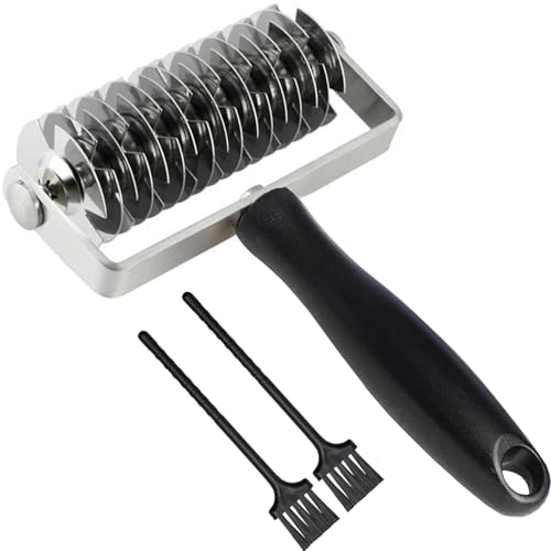 Pastry Lattice Roller Cutter, Stainless Steel Lattice Dough Cutter - color: Black