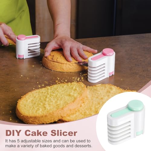 uxcell 2Pcs Cake Leveler Slicer DIY Cake Slicer 5 Layers Light Green - color: Light Green