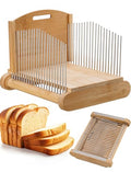 NiHome Bread Slicer for Homemade Bread, Bamboo, Adjustable Thickness