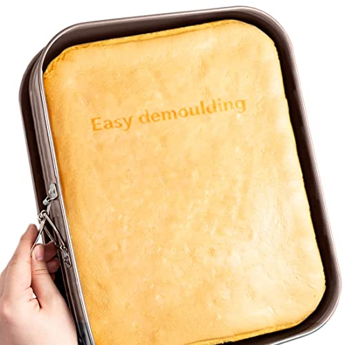 Meleg Otthon Springform Cheesecake Pan - Leakproof, Nonstick, Rectangle, Removable Bottom, Gold (15.7" x 11" x 2.6") - size: 15.7" x 11" x 2.6"