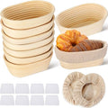 Gejoy 8 Pack Oval Banneton Bread Proofing Basket Sourdough Bowl 8 Inch - size: 8 Inch
