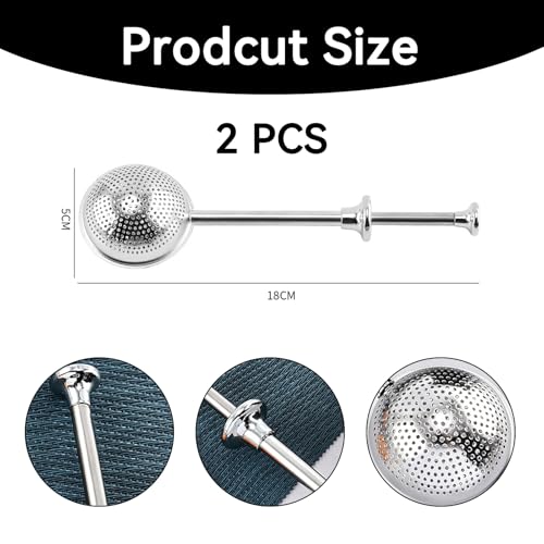 2Pcs Flour Duster Sifter for Baking,304 Stainless Steel Powdered Sugar Shaker Duster with Handle Small Sifter Tool Baking Supplies for Home Bakers Flour Sugar Spices Dusting Wand Kitchen Gadgets