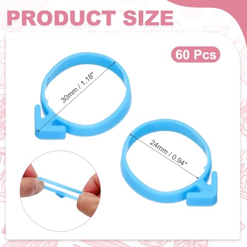 uxcell 60Pcs Pastry Bag Ties Silicone Reusable Piping Bag Ties Cake Blue - color: Blue