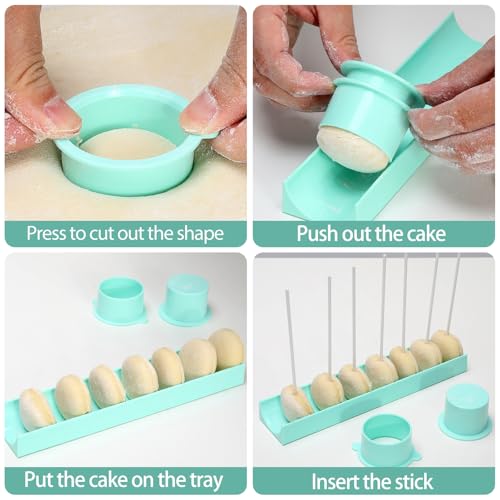 Round Cake Pop Mold Set with 9in Tray and Sticks- Blue - color: Blue（Round ）
