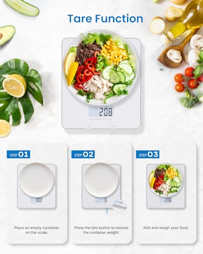RENPHO Smart Food Scale with Nutritional Calculator, Bluetooth App, 11lbs - color: White