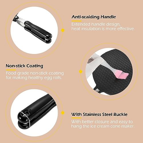 Dyna-Living 8.6 inches Waffle Cone Maker Ice Cream Cone Maker & 6.7'' Waffle Maker Non-stick Egg Roll Maker Waffle Bowl Maker