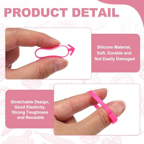 uxcell 60Pcs Pastry Bag Ties Silicone Reusable Blue/Purple/Pink/Rose Red - color: Multicolor
