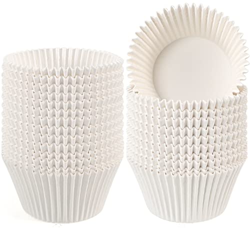 Caperci 300-Count Jumbo Cupcake Liners White Paper Large Muffin Baking Cups - color: White
