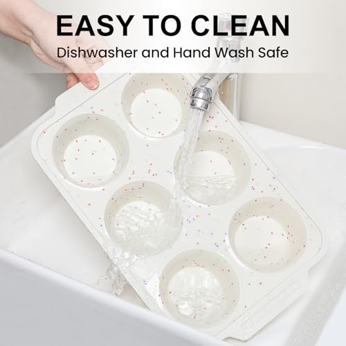 Vinino Silicone Jumbo Muffin Pan with Reinforced Frame for Oven, BPA-Free - size: Jumbo: 6-Cup x 2 Pcs
