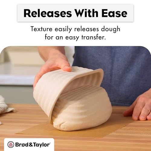 Brod & Taylor Banneton Batard 10” Proofing Basket for Sourdough & Artisan Bread Baking – Stackable, Made From Bamboo & Sugarcane Pulp (2-Pack)