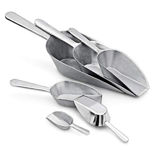 New Star Foodservice Cast Aluminum Flat Bottom Scoop, 16-Ounce, Silver - size: 16-Ounce