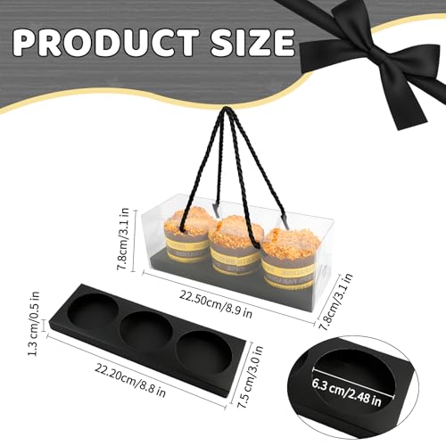 20Pcs Clear Cupcake Boxes with Handle, Cupcake Carrier for Party - color: Black