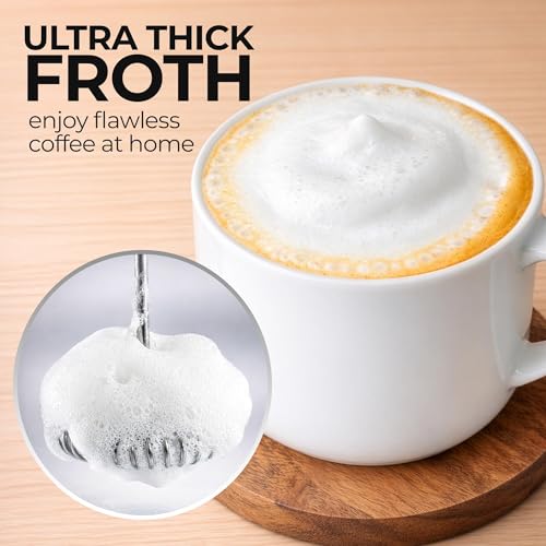 Zulay Froth N Go Milk Frother – Rechargeable 3-in-1 Handheld Frother Wand with Travel Case & USB-C Charger – Single, Double & Egg Whisk for Latte, Cappuccino, Matcha, Protein Shakes - Frosted Marble - color: Frosted Marble, size: Rechargeable Frother