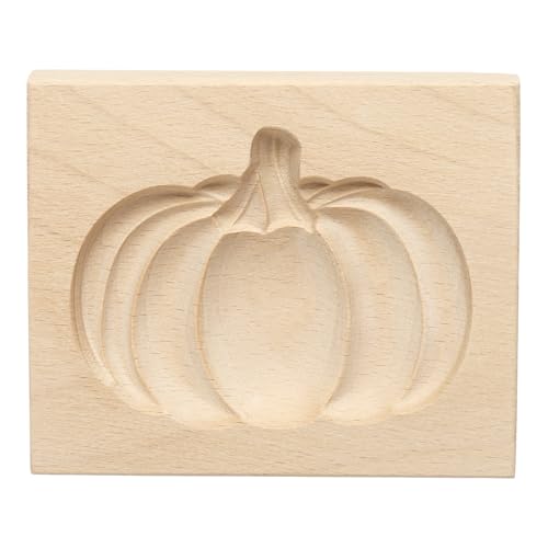 HARFINGTON Wooden Cookie Mould 3.94" x 3.15" Wooden Cookie Biscuit Mould Pumpkin Carved Baking Cookie Tool Biscuit Press Stamp - style: Pumpkin