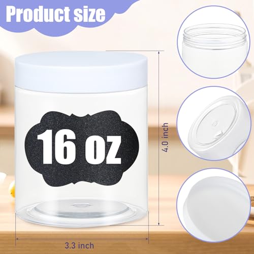 Plastic Jars with Lids,Airtight Container Ideal For Dry Food, Honey Jam, Peanut Butter,Cosmetics, Cream, Bathroom and Storage Included Extra Label and A Pen (30 PCS White Lids) - color: 30 PCS White Lids