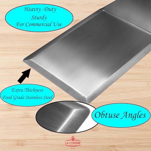 La Cuisine Extra‑Wide Stainless Steel Spatula with Wooden Handle, Heavy‑Duty 5x6" Burger Turner for BBQ, Flat Top Griddle, Blackstone Grill & Smash Burgers - size: 5x6"