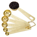 Gold Measuring Spoons, 6 Piece Set, 18/8 Stainless Steel - color: C - Gold, size: 6pcs
