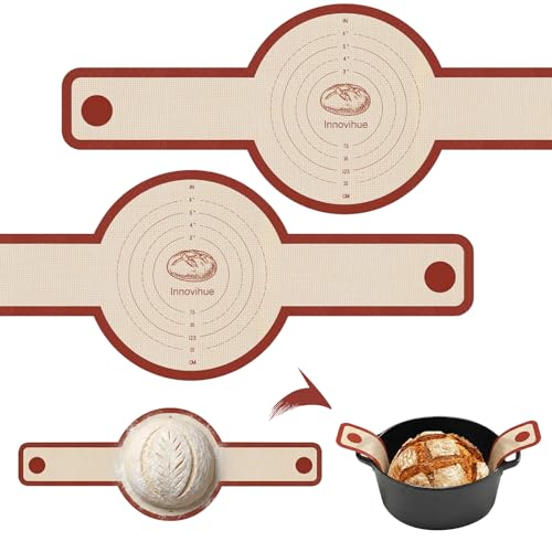 Silicone Bread Sling for Dutch Oven, 2-Pack Reusable Sourdough Baking Mats