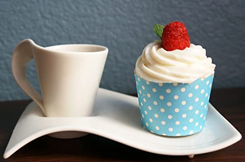 Paper Baking Cups (Polka Dots), Greaseproof Disposable Cupcake Liners (Turquoise, Large Cups (50-Pack)) - color: Turquoise