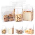 50Pcs Mini Size White Paper Bakery Bags with window 9.5x3.9x3.5 Inch - color: White, size: X-Small
