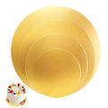 Gold Cake Boards 4 Pack, 6 8 10 12 Inch Round Cardboard Cake Base - color: Gold