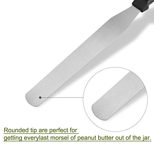 uxcell Cake Icing Spatula 12 Inch Plastic Handle Offset Cream Frosting Spatula Durable Stainless Steel Cake Baking Decorating Spatulas Black - size: Length: 12inch