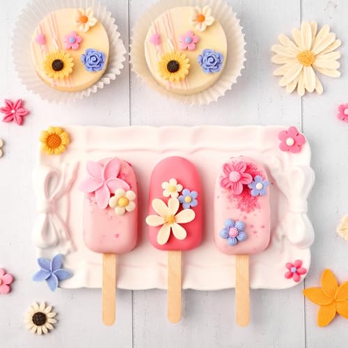 JOERSH Silicone Flower Fondant Molds, 5Pcs - style: Flower