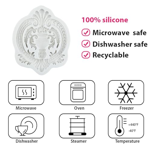 Baroque Silicone Molds Curlicues Scroll Relief Lace Fondant Mold - color: Style I