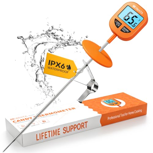 BOMATA Digital Candy Thermometer with Pot Clip, 10" Probe, IPX6 Waterproof - size: 10"