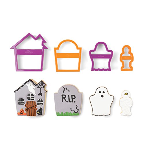 Fox Run 3668 Nesting Halloween Cookie Cutters, 1.5 x 4.5 x 7.5 inches, Multicolored - style: Haunted House Set