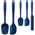 HOTEC Silicone Rubber BPA-Free Spatula Set, Set of 5, Classic Blue - color: Classic Blue