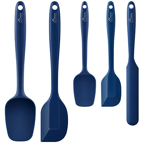 HOTEC Silicone Rubber BPA-Free Spatula Set, Set of 5, Classic Blue - color: Classic Blue