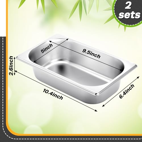 Funnymoom 2 Pcs Stainless Steel Baking Pans,Classic,9.5" X 5" X 2.56"