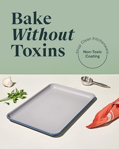 Caraway Non-Stick Ceramic Medium Baking Sheet Duo - color: Slate, size: 2x Medium 10" x 15"