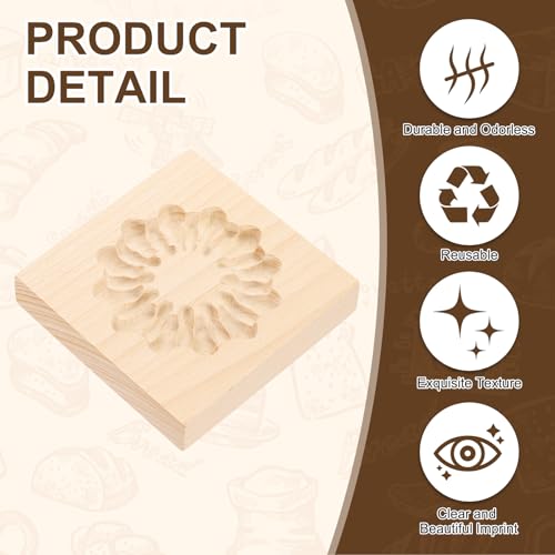 uxcell Cookie Stamp Wooden Cookie Cutter Baking Tools Sandwich Fireworks