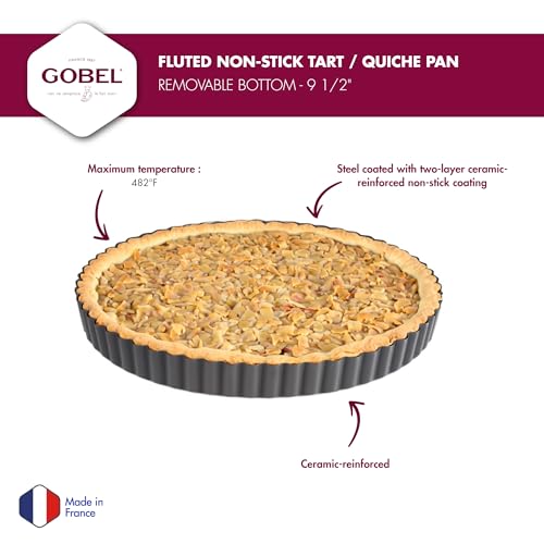 Gobel - Fluted Tart & Quiche Pan, Non-Stick, Removable Base, 9.4 in - size: 9 1/2"