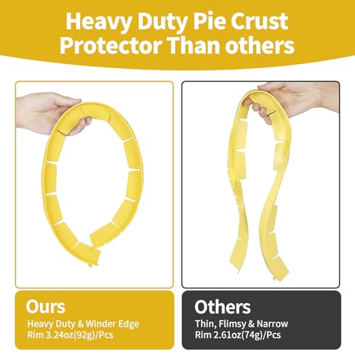 Heavy Duty Silicone Pie Crust Shield Edge Protector Fit 8-10.5 Inch Pie Pan - color: Yellow