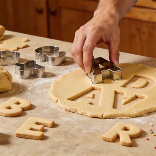 Capital Letter Alphabet Shaped Cookie Cutters Set Stainless Steel 26Pcs 3in - size: 3-Inch