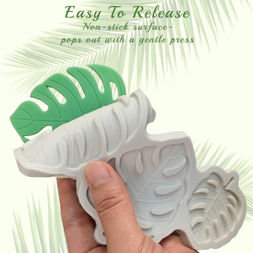Leaf Silicone Mold, 6 Pcs Fall Leaf Fondant Molds Monstera 41 Cavity - color: Leaves
