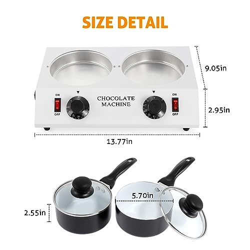 WICHEMI Chocolate Melting Pot Electric Chocolate Melter Warmer Dual-Pots - color: Double Pots