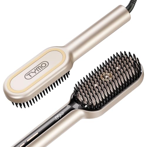 TYMO Hair Straightener Brush - Ionic Plus Straightening Brush for Women - color: Gold, size: 2.4 Inch