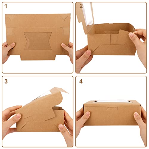 Moretoes 32pcs Cookie Boxes, 8x6x2.5in Bakery Boxes with 3 Styles Window - size: 8x6x2.5inch