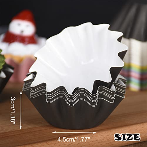 100 PCS Baking Cups Cupcake Liner Flared Brioche Muffin Wrappers (Sky Blue) - color: Sky Blue, size: 100pcs